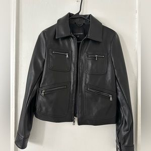 Banana Republic Size Small Black Vegan Leather Jacket